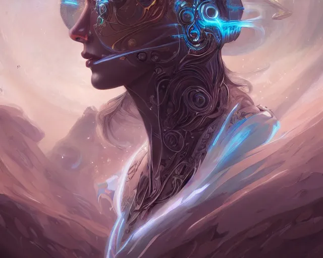 Prompt: portrait of a beautiful cybernetic emanation from the book \'angelarium\', by pete mohrbacher and artgerm and wlop, digital art, highly detailed, intricate, fantasy, mystical, Trending on Artstation HQ, deviantart, unreal engine, 4K UHD image
