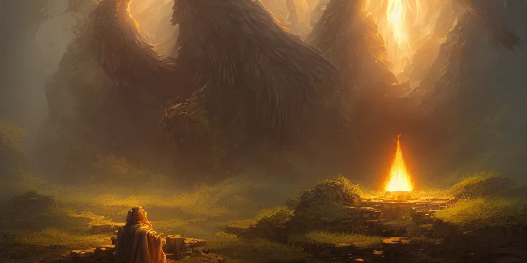 Prompt: A phoenix's ashes are divine, by Andreas Rocha + Ted Nasmith, dark, cinematic lighting, masterpiece, highly detailed, 8k resolution, trending on art station
