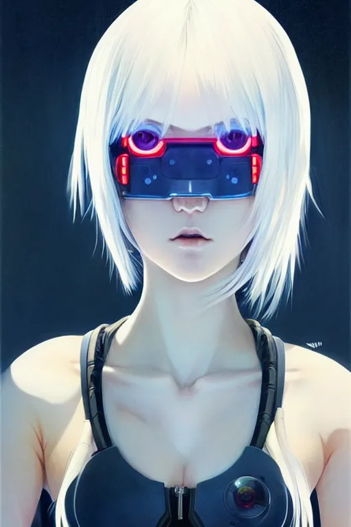 portrait Anime cyberpunk cyborg girl in mechanical, anime cyberpunk-baongoctrading.com.vn