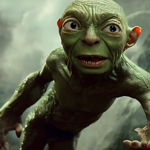 Prompt: avengers with gollum face
