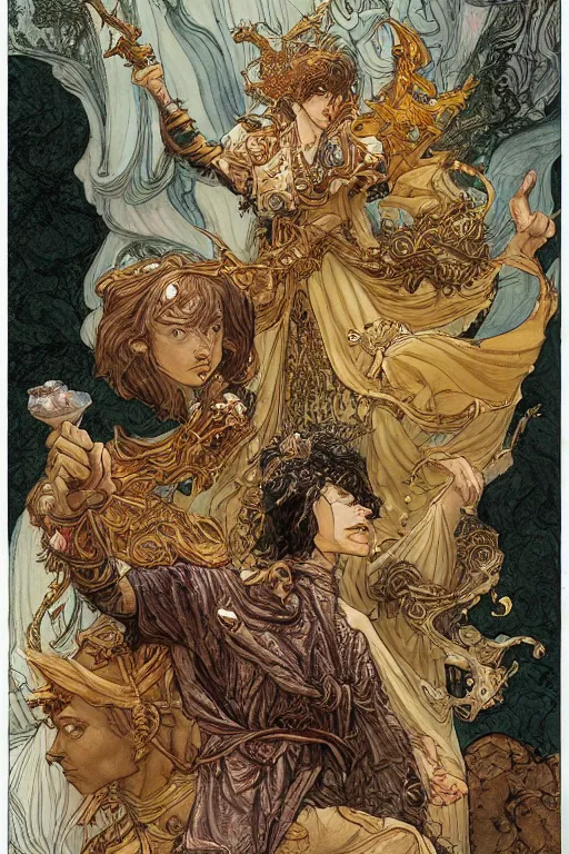 Image similar to three handed god, highly detailed, sharp focus, digital painting, illustration, trending on artstation, by rebecca guay, michael kaluta, charles vess