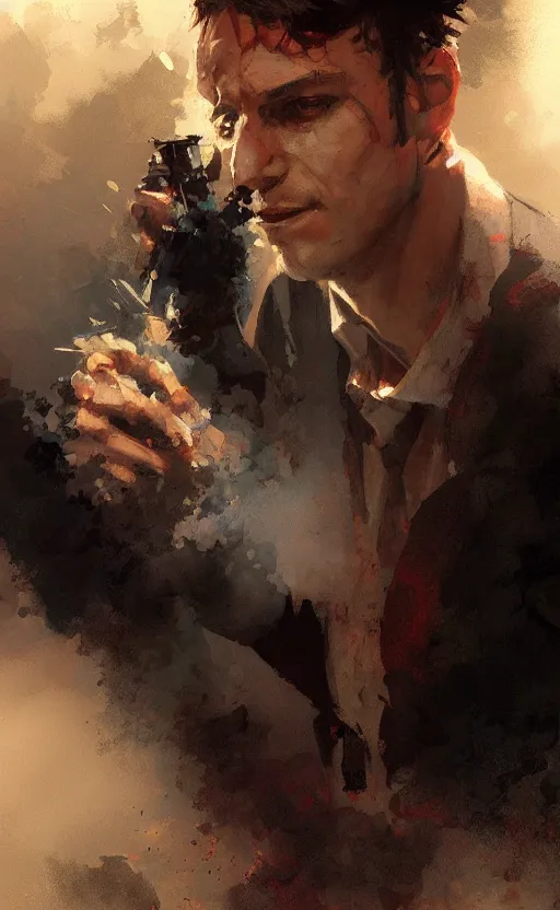 Image similar to 2 d smoke, by greg rutkowski, esuthio, craig mullins