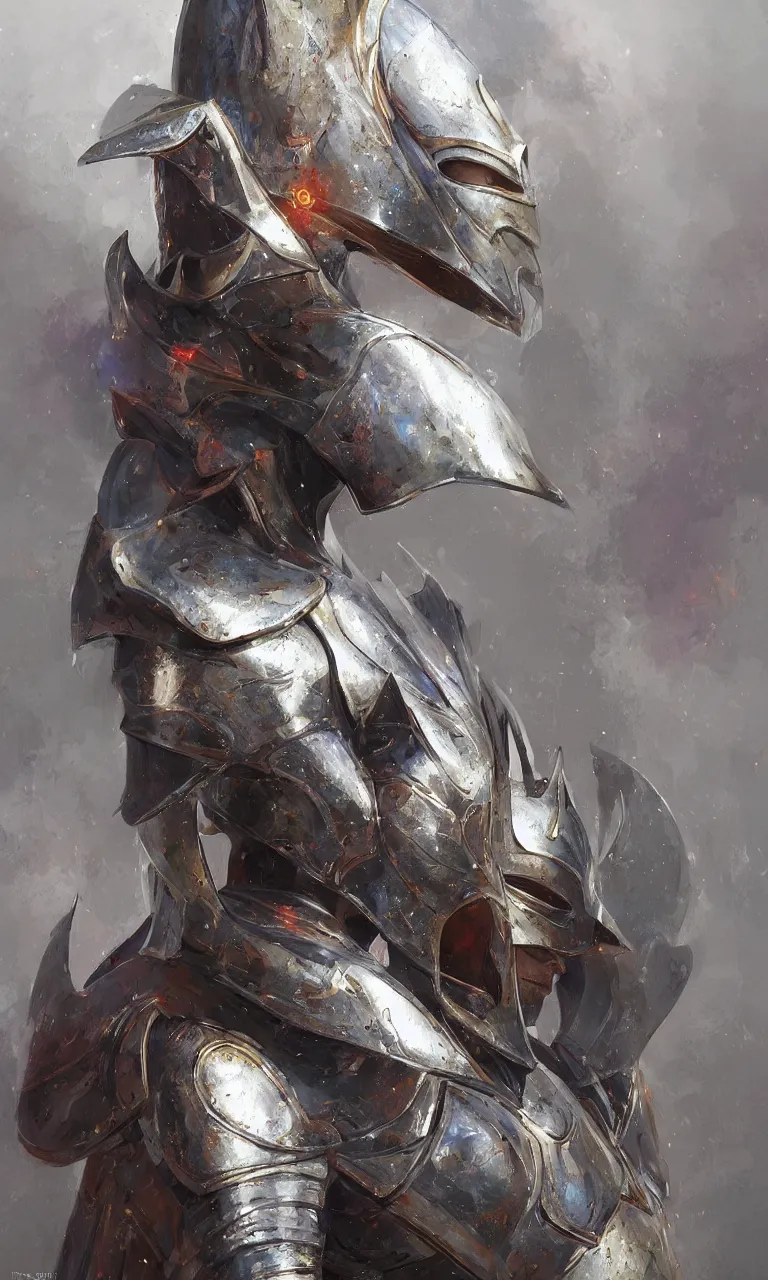 Image similar to women in medieval armor sauron wearing a triadic chrome shading suit, elegant, digital painting, concept art, smooth, sharp focus, vivid color hues, illustration, iridescence, by ruan jia and mandy jurgens and artgerm and william - adolphe bouguerea