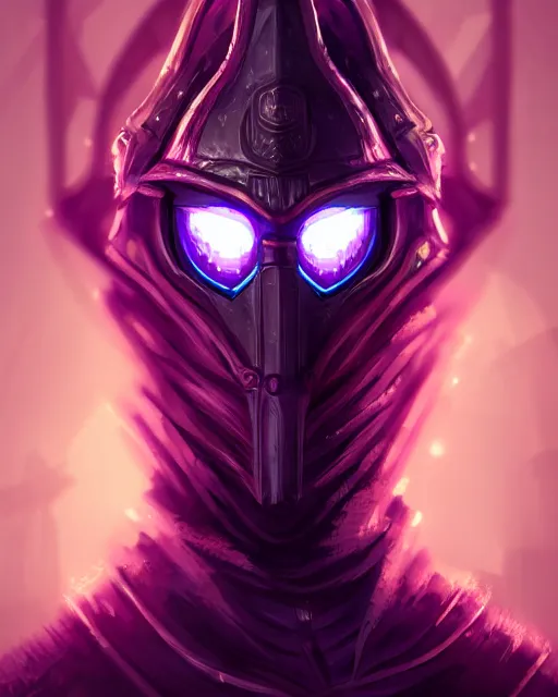 Prompt: a portrait of a medieval king, cyberpunk, purple color scheme, glowing eyes, grim - lighting, high - contrast, intricate, elegant, highly detailed, digital painting, artstation, concept art, smooth, sharp focus, illustration