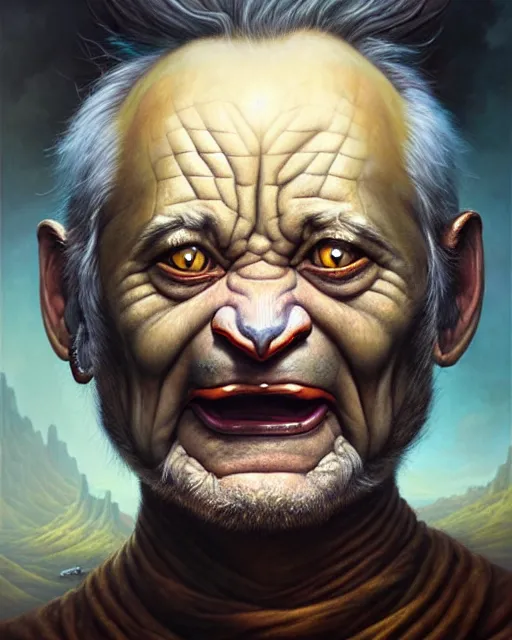 Image similar to a detailed portrait of an bill murray orc by tomasz alen kopera and peter mohrbacher