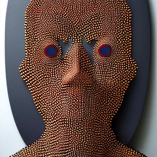 Image similar to thousands of magnets arranged to look like a human being