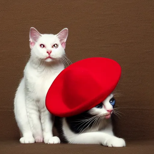 Image similar to Cat in red hat