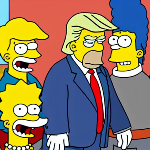 Prompt: donald trump as a character in the simpsons