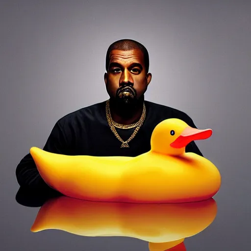 Prompt: kanye west as a rubber duck