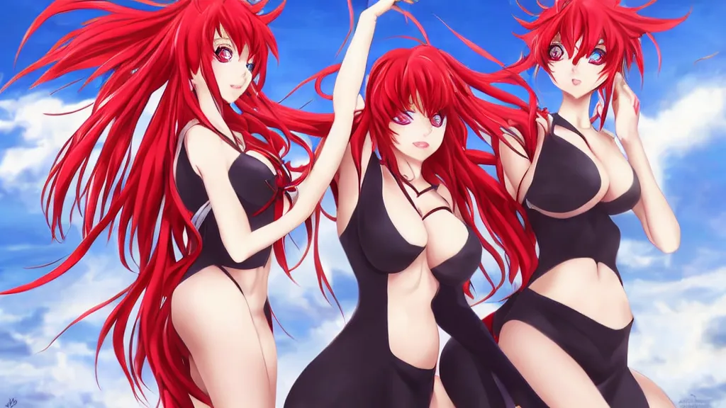 Highschool DxD BorN character design Kuroka, Stable Diffusion