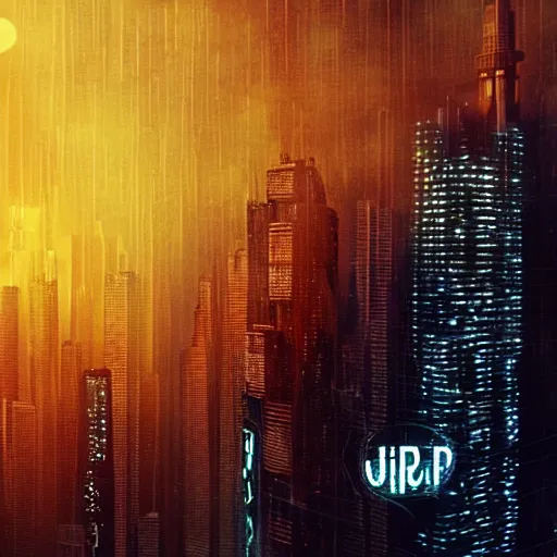 Image similar to blade runner style image of a giant crypto monster