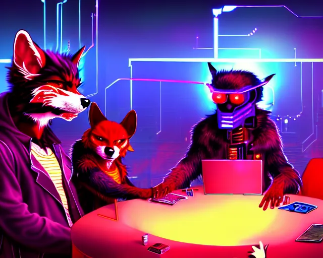 Image similar to high - resolution photograph from a cyberpunk era furry fandom convention ( midwest furfest 2 0 4 7 ), taking place after the genetic revolution and quantum singularity. photorealistic.