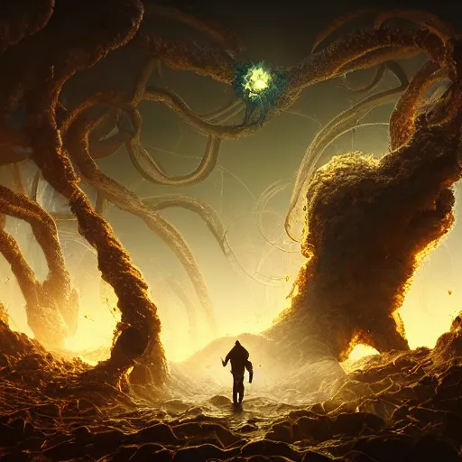 Prompt: yog - sothoth ripping souls into the infinite void, dramatic lighting, cinematic, establishing shot, extremly high detail, photorealistic, cinematic lighting, post processed, concept art, artstation, matte painting, style by greg rutkowsky