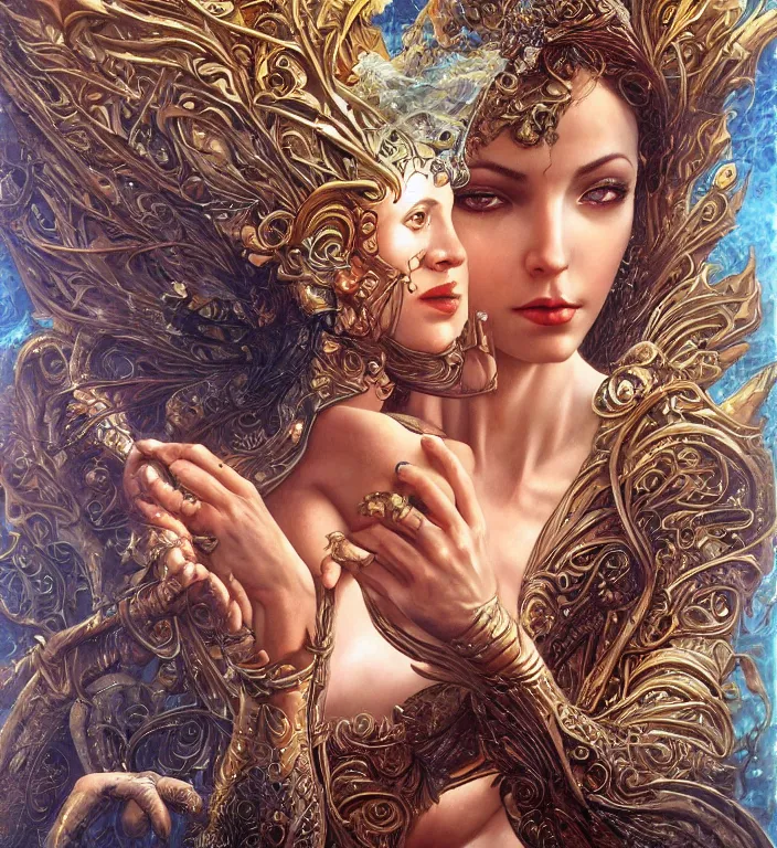 Image similar to a goddess, smooth, coherent, high detailed, by Karol Bak, unreal engine