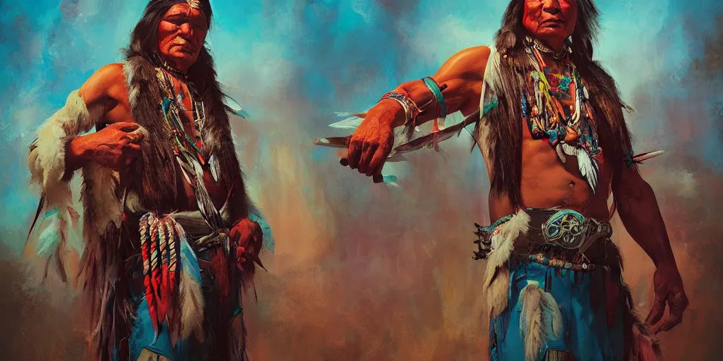 Image similar to of Native American Chief by P Liam Wong and Boris Vallejo