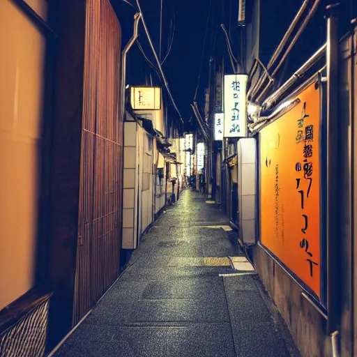 Prompt: tokyo alleyway at night