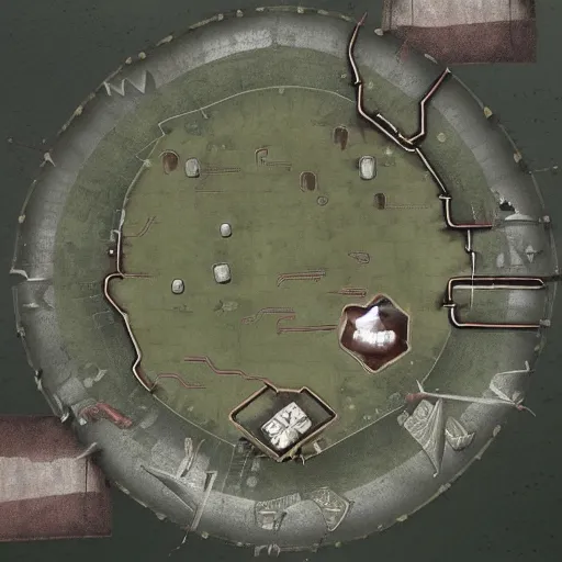 Image similar to ww 2 videogame, top - down!!! perspective, photorealism!! sub - pen level, submarine!!, bunker!!, round - based - tactics, best graphics, octane, redshift, ue 5, ultrarealism graphics