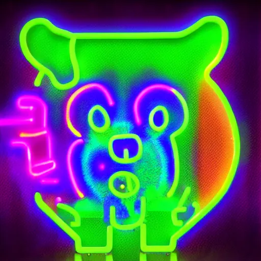 Image similar to cyberpunk hamster made of glowing rainbow neon lights gems and crystals, light reflection, 8 k, hd, logo