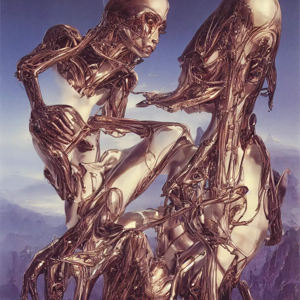 Image similar to anatomical depiction of a beautiful alien femme biology, latex domme, extraterrestrial, sharp focus, by james gurney, by bruce pennington, by yoshitaka amano, ornate portrait, high quality