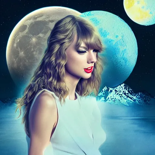 Image similar to lunar love songs, taylor swift album cover art, 4 k highly detailed