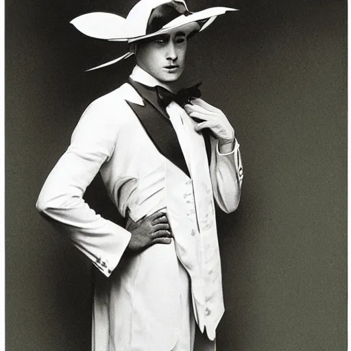 Image similar to elegant man dressed up as pikachu, art photo by Annie Liebovitz and Alphonse Mucha