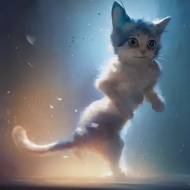 Image similar to a beautiful painting of a kitten in genshin impact. disney character design by cory loftis, fenghua zhong, ryohei hase, ismail inceoglu and ruan jia. artstation, volumetric light, detailed, photorealistic, rendered in octane