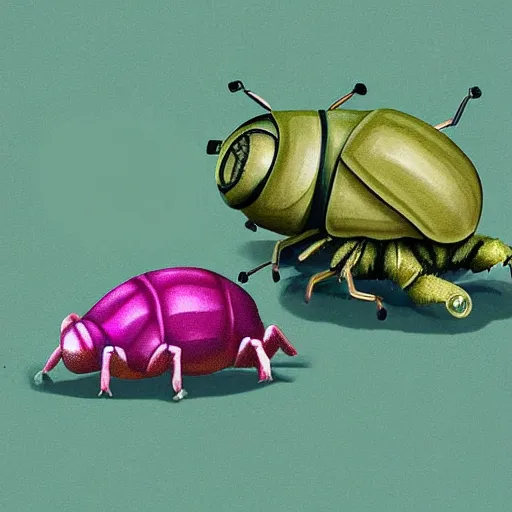 Image similar to a battle between tardigrades and beetles by david mcleod