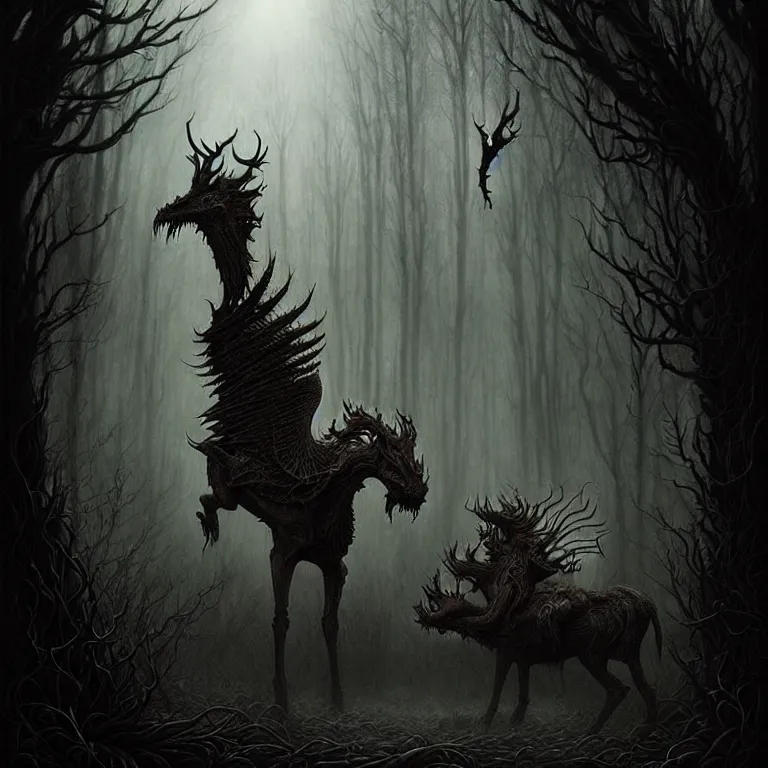 Image similar to epic professional digital art of eerie mystical creatures, moody atmospheric lighting, painted, intricate, detailed, foreboding, by leesha hannigan, wayne haag, reyna rochin, ignacio fernandez rios, mark ryden, iris van herpen,, epic, stunning, gorgeous, much wow, cinematic, masterpiece.