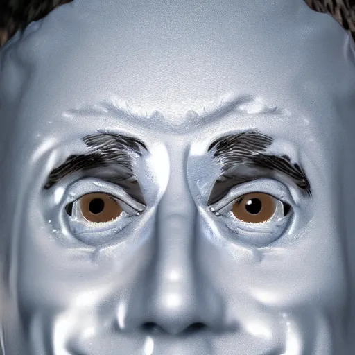 Image similar to stephen colbert face inside a foamy!!! a clear beer stein, 8 k, ultra realistic details