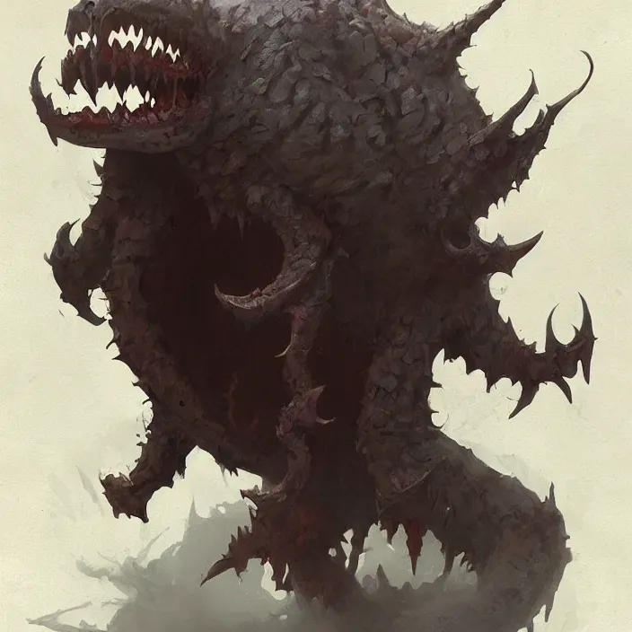 Image similar to monster design, a beholder monster from dungeons and dragons by greg rutkowski, trending on artstation