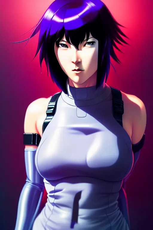 Prompt: a fullbody portrait of motoko kusanagi the major ghost in the shell, stand alone complex, under repairs, maintenance, by ilya kuvshinov, rossdraws, artgerm, sola digital arts, anti aliasing, raytracing