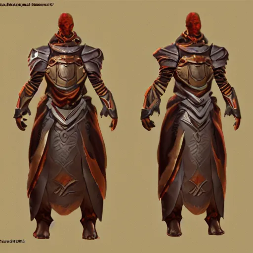 Image similar to morrowind concept art armor render ultra unreal engine 5