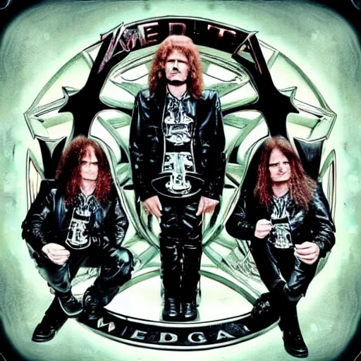 Prompt: megadeth, album cover, band name,