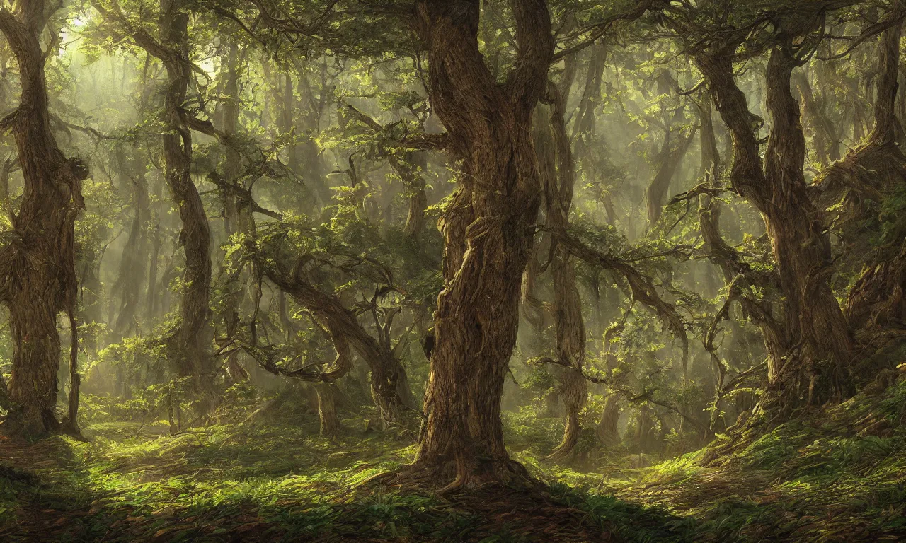 Prompt: A detailed painting of a huge forest in Spring, digital art by Wylie Beckert and Eric Fortune, highly detailed award-winning masterpiece with incredible and beautiful details, trending on ArtStation