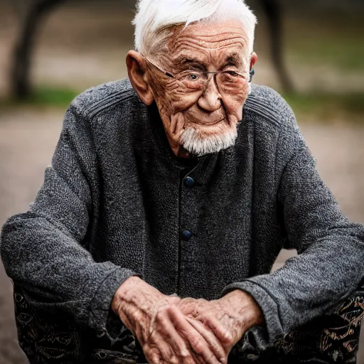 Image similar to portrait of an elderly man with a mullet haircut, canon eos r 3, f / 1. 4, iso 2 0 0, 1 / 1 6 0 s, 8 k, raw, unedited, symmetrical balance, wide angle