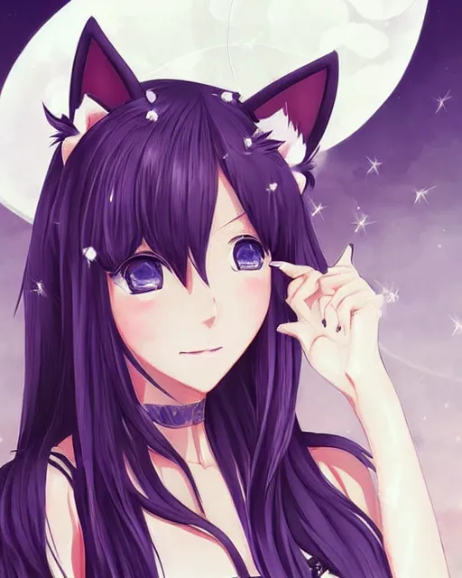 Prompt: catgirl goddess anime girl with cat ears. Full body portrait, smooth skin, symmetrical face, beautiful body, in the style of wlop, Rossdraws