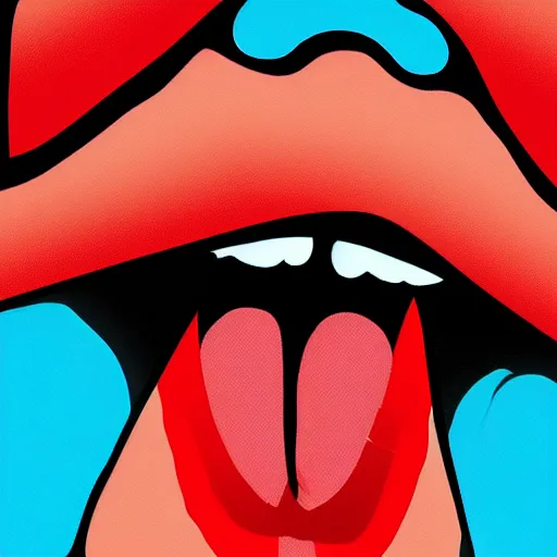 Image similar to a tongue, pop - art