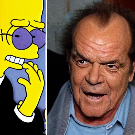 Image similar to jack nicholson, as a simpsons character