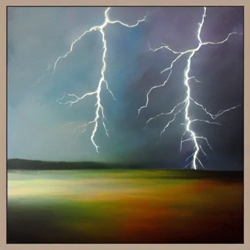 Prompt: “rain and lightning storm oil panting”