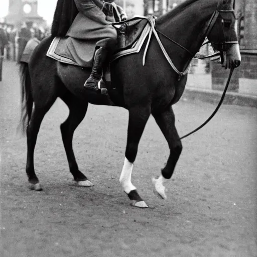 Image similar to queen elizabeth ii, riding a horse, at edinburgh