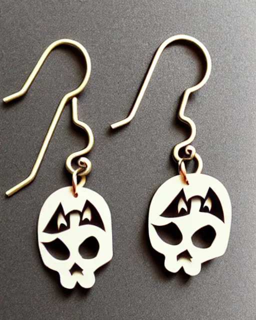 Image similar to spooky jack'o'lantern, 2 d lasercut earrings,