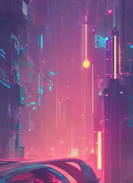 Prompt: cyberpunk art by james gilleard, cgsociety, retrofuturism, synthwave, cityscape, 2 d game art