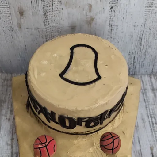 Prompt: basketball cake