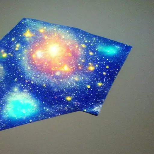 Image similar to origami galaxy, ultra realistic