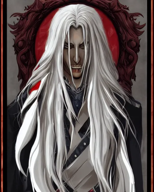 Prompt: portrait of alucard from castlevania, elegant, beautiful, mesmerizing, concept art, fancy clothing, highly detailed, artstation, behance, deviantart, trending, ayami kojima, shinichi sakamoto, kaoru mori