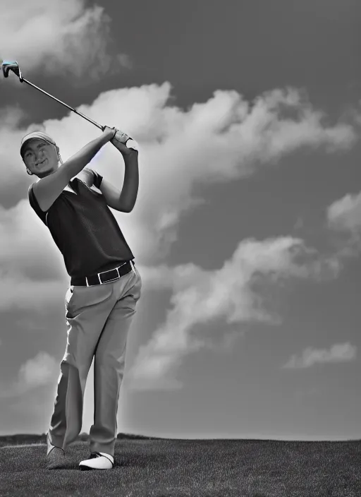 Image similar to golfing black and white portrait white sky in background