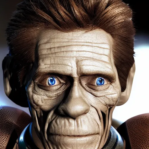 Image similar to Willem Dafoe robot, photo, detailed, 4k