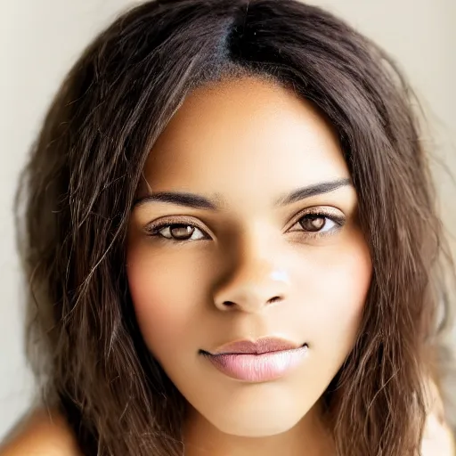 Prompt: a closeup portrait of a black woman with brown hair and brown eyes. Extremely clear and high quality eyes with reflection, realistic face and details, clear lips and high quality