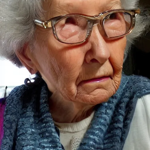 Image similar to grandma giving you the interested eyes, turned on