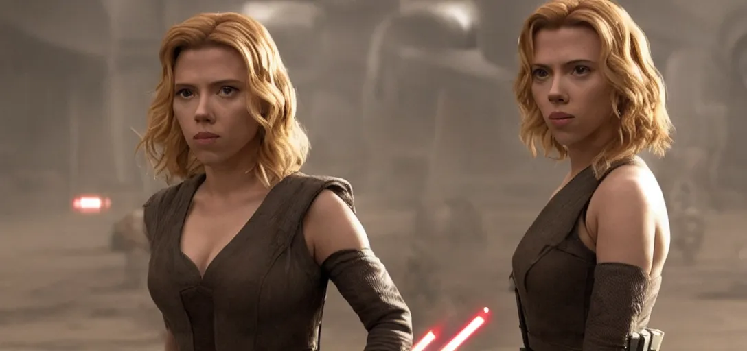 Image similar to still of scarlett johansson in star wars